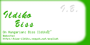 ildiko biss business card